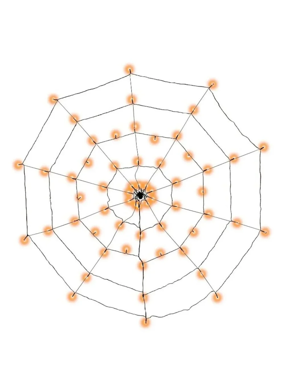 Halloween Spiderweb 60 Led Lights Black Orange new